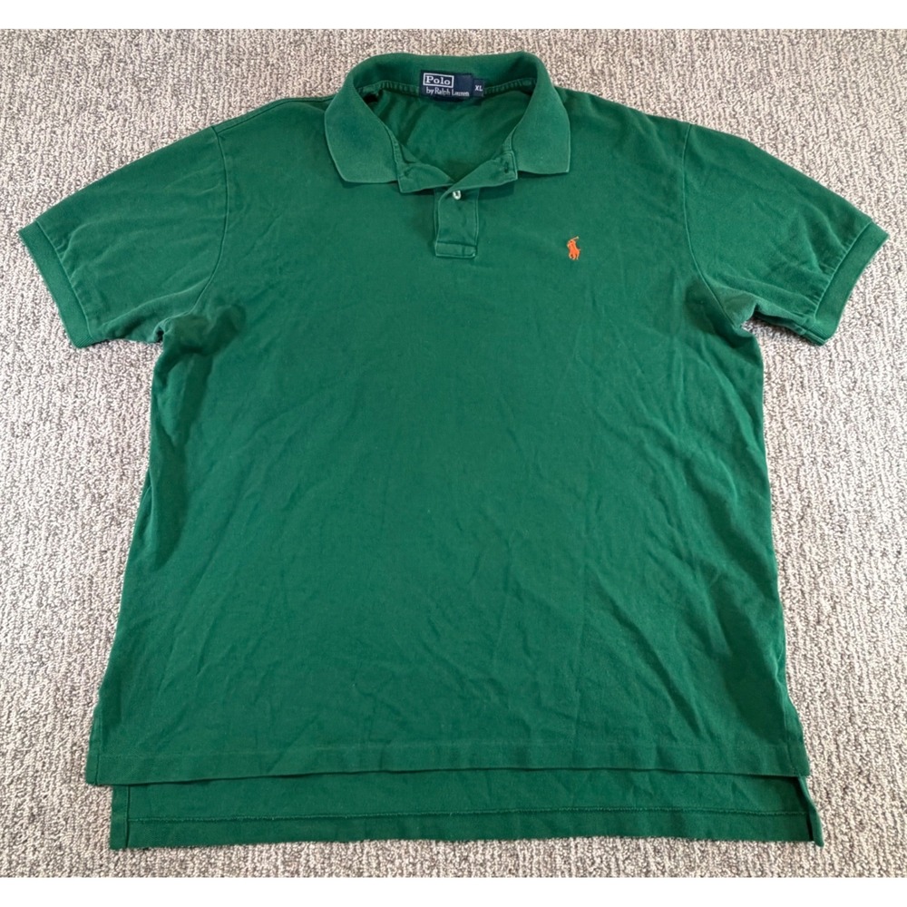 Polo Ralph Lauren Polo Shirt Mens XL Green Short Sleeve Cotton Pique Pony Logo